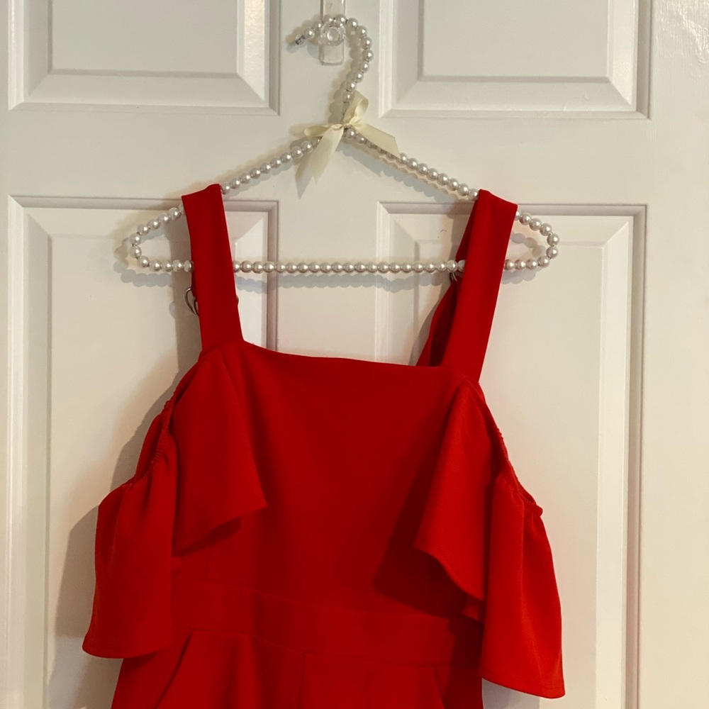 Red Romper with adjustable straps